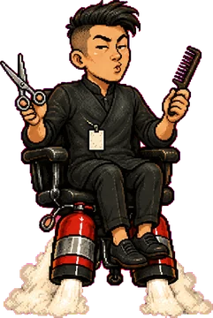 The hairdresser pilot.