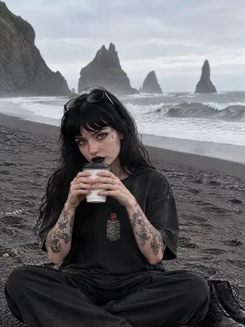 Ingrid wearing the I Warned You Tee
